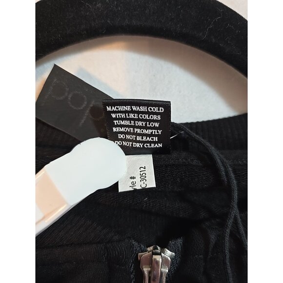 bobi zip front jacket Black Lace up sides Stretch Long Sleeve Size S New - Picture 9 of 16